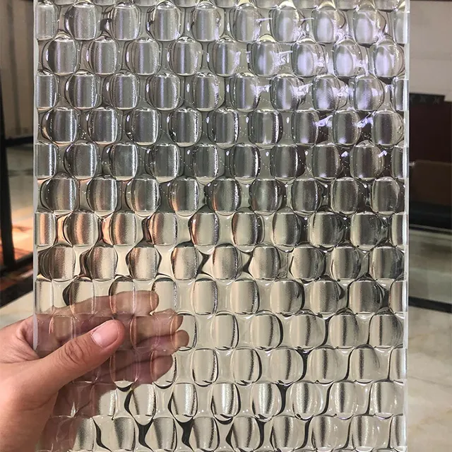 Текстура Ultra Clear 3D гофрированный закаленное плавленого стекла печь для обжига сформированная стекло для дизайна интерьера балюстрадой забор, изгородь