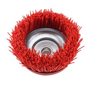 <span class=keywords><strong>Brosse</strong></span> en nylon à revêtement rouge en carbure de silicium <span class=keywords><strong>pour</strong></span> meuleuse, idéale <span class=keywords><strong>pour</strong></span> le décapage des couches d'oxyde sur <span class=keywords><strong>pierre</strong></span> et métal - Product Image 3