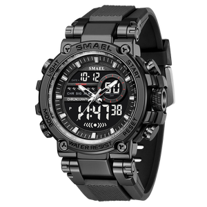 Reloj Deportivo Analógico-Digital para Hombre SMAEL 8141, Cronógrafo, Resistente al Agua 5BAR, Correa de Silicona, Pantalla LED - Product Image 2