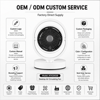 Ventilateur de table oscillant intelligent en PP avec minuterie tactile unique, mode veille et protection anti-renversement – Idéal pour le bureau et le salon