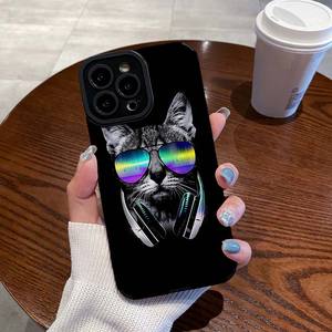 Lunettes colorées Cool Cat Impression Souple En Cuir TPU Housse de Téléphone Portable Pour Samsung Galaxy A21S A12 A32 <span class=keywords><strong>A22</strong></span> A72 A73 A23 A54 - Product Image 2