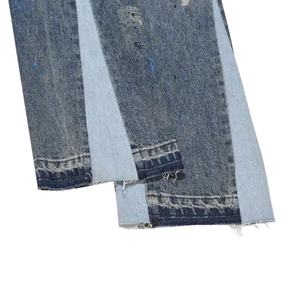 Nuevos Jeans Clásicos Rasgados para Hombre al por Mayor, Jeans Acampanados Destruidos con Pintura y Bordados, Jeans Apilados para Hombre - Product Image 6