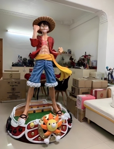 Statua in Resina <span class=keywords><strong>di</strong></span> Luffy e Thousand Sunny <span class=keywords><strong>One</strong></span> <span class=keywords><strong>Piece</strong></span> 1:1 240cm Grandezza Naturale, Collezione Anime Impermeabile - Product Image 1