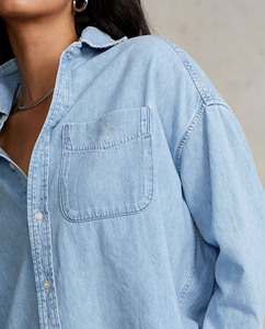Nuova <span class=keywords><strong>camicia</strong></span> di <span class=keywords><strong>jeans</strong></span> da <span class=keywords><strong>donna</strong></span> personalizzata vestibilità rilassata camicetta <span class=keywords><strong>Oversize</strong></span> a maniche lunghe <span class=keywords><strong>camicia</strong></span> di <span class=keywords><strong>jeans</strong></span> morbida da <span class=keywords><strong>donna</strong></span> - Product Image 3