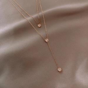 Jachon Hollow kolye paslanmaz çelik uzun geometrik kazak zincir kadın kolye moda kolye kolye - Product Image 5