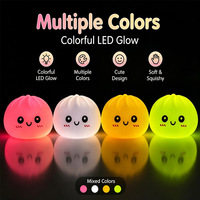 Balles anti-stress mignonnes pour enfants et adultes, en TPR durable, avec paillettes, fantômes, Bao Bun, phosphorescentes, Halloween, Squishy en forme de boulette