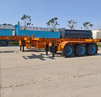 Châssis de conteneur en acier personnalisable de 20 à 40 pieds de long, semi-remorque à 3 essieux, tracteur, charge utile maximale de 60 tonnes, camion Howo à ressorts mécaniques