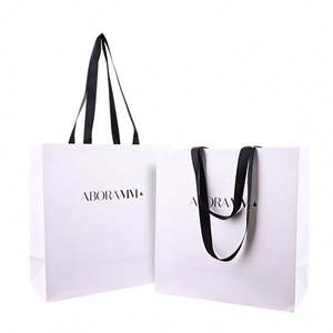 ถุงช้อปปิ้งสีดำสุดหรู ร้านเสื้อผ้า ร้านขนมหวาน กระดาษห่อของขวัญ โลโก้สั่งทำ - Product Image 3