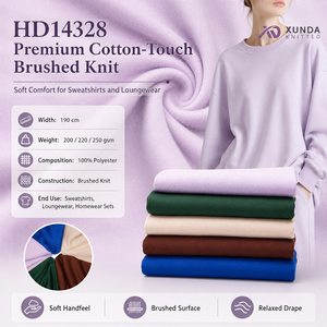 Tessuto in maglia 100% poliestere effetto cotone 200-250GSM, traspirante per felpe e set loungewear 14328 - Product Image 4