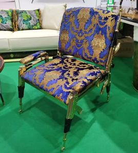 Kursi santai beludru kontemporer Italia kursi senapan mesin Lobby putar santai kualitas tinggi untuk apartemen ruang tamu - Product Image 6