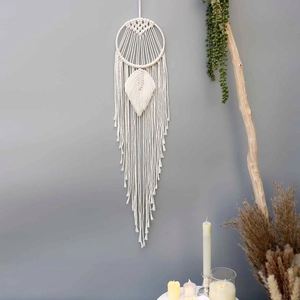 Macramé Rosa tejido de pared cesta de ratán figuritas de baño pequeña Decoración de mesa Bohemia perchas de plantas decorativas raras y elegantes - Product Image 2