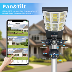 OEM V380 Pro macchina fotografica senza fili WiFi PTZ a energia solare da esterno 3 obiettivi CCTV sicurezza 4G Sim Card solare lampione - Product Image 3