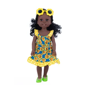 Pabrik Vinyl Reborn Boneka Bayi Perempuan Plastik Lembut Boneka Mainan Anak-anak Berpura-pura Mainan Afrika Amerika Baru Lahir Boneka Bayi