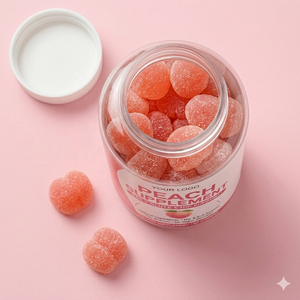 Gummies BBL saveur pêche Rainwood pour femmes, avec Yam sauvage, <span class=keywords><strong>BCAA</strong></span>, Maca et Collagène, pour le soutien du sommeil, étiquettes personnalisées - Product Image 3
