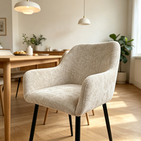 Chaise de salle à manger moderne en tissu texturé doux, fauteuil de salle à manger pour la maison, la cuisine et les restaurants – Offre spéciale