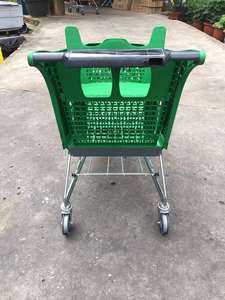 Keranjang belanja plastik ringan tidak dapat dilipat logo kustom dengan roda Universal - Product Image 3