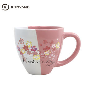 Fournisseur d'usine Tasses en céramique à large ouverture Glaçure bicolore Logo personnalisé Couleur Cadeau pour la maison Bureau Tasses à café en céramique - Product Image 1