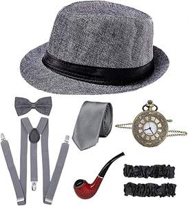 Personnalisé de haute qualité 1920S Hommes Great Gatsby Accessoires Ensemble Rugissant 20s 30s Rétro <span class=keywords><strong>Gangster</strong></span> Costume - Product Image 2