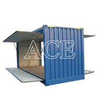 Conteneur maritime ACE de 20 pieds à porte latérale en acier, double battant et à ouverture latérale assistée par vérin à gaz, type High Cube de 20 pieds
