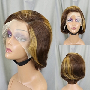 Parrucca Pixie Cut capelli umani per le donne 13x4 pizzo frontale parte parte <span class=keywords><strong>Bob</strong></span> parrucca 613 colore biondo naturale taglio <span class=keywords><strong>corto</strong></span> parrucche a strati - Product Image 5