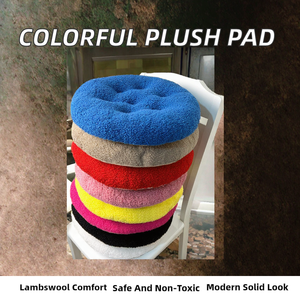 Multi Color Solid Teddy Lambswool Seat Cushion Soft Tufted Plush <b>Chair</b> Pad Modern Home Decor Hotel Stool Non-Toxic Wholesale - Product Image 2