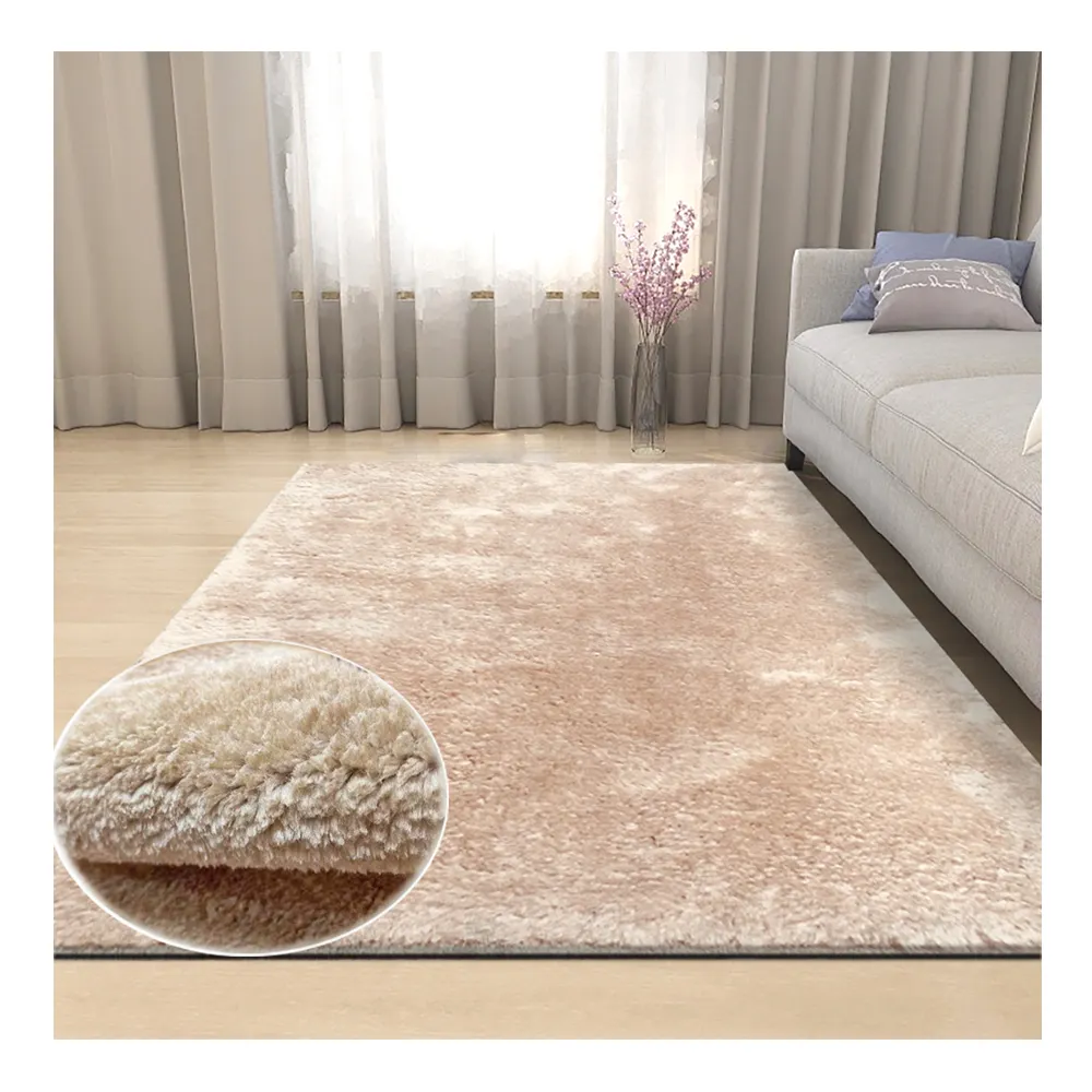 Tapis pelucheux de luxe en Polyester, poils longs, blanc et vert, grand design moderne, tapis Shaggy doux pour salon et chambre à coucher, pour maison