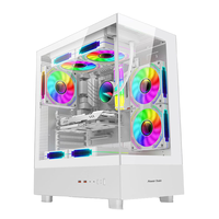 AntarcChill Wholesale Pc Case Atx Gaming Cases White MATX Mid Tower Gamer Case Micro ATX Casing Tempered Glass Computer Chassis