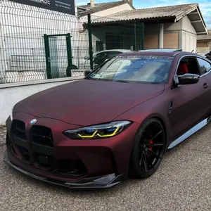 Vinilo Autoadhesivo para Envoltura de Autos, Color Rojo Vino Ultra Mate, Resistente a los Rayos UV, de PVC PET, Alta Resistencia a la Tensión, Cambia de Color, Antiarañazos, Duración de 6 Años - Product Image 1