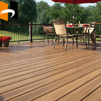 Co-extrusion en plastique composite de bois de terrasse WPC ignifuge d'extérieur de style moderne pour l'usage extérieur