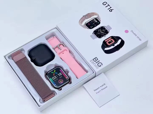 Montre connectée tendance GT16 avec double bracelet, appels Bluetooth, calories, IA vocale, étanche IP68, utile et élégante, idéale pour un cadeau - Product Image 5