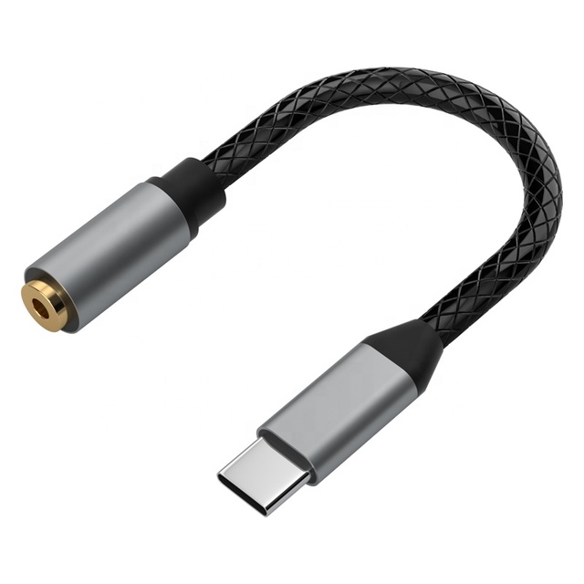 USB Type C 3.5MM Stereo Female Audio Jack Adapter Cable PVC Jacket Combination for Smartphone Headphone Computer Speaker Stock!
