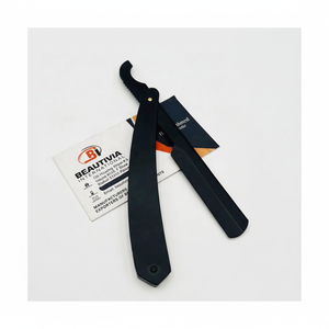 Rasoir de rasage de Baber turc noir mat avec logo personnalisé avec lame unique remplaçable en acier inoxydable emballage inclus - Product Image 1