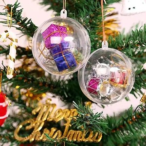 Vente en gros <span class=keywords><strong>de</strong></span> boules transparentes en plastique pour bricolage ornements décoratifs suspendus boîte <span class=keywords><strong>à</strong></span> boules ouverte pour sapin <span class=keywords><strong>de</strong></span> Noël cadeaux pour la fête <span class=keywords><strong>de</strong></span> mariage - Product Image 2
