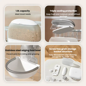 Luxe 200W Ultra clair caméra APP télécommande Pet alimentation Machine Cage Style Intelligent lapin mangeoire solide Silicone Portable - Product Image 5