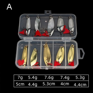 Leurre appât ensemble 10 pièces métal Spinner leurre cuillère ensemble paillettes accessoires faux appât bionique dur appât ensemble de matériel de pêche - Product Image 1
