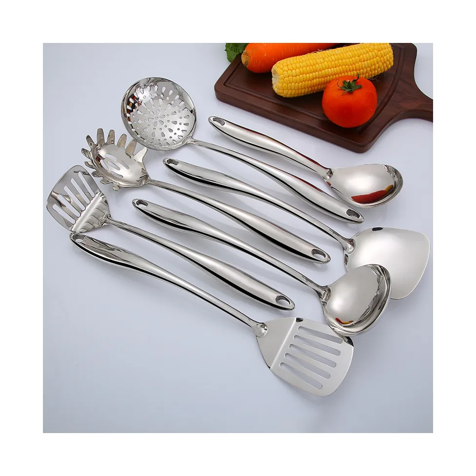 Utensílios de cozinha de aço inoxidável, concha para sopa de aço inoxidável com cabo longo