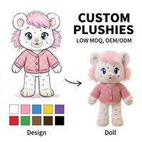 Fabricant de jouets en peluche personnalisés : Ours en peluche rose doux et moelleux, décoration de café, peluche chat Choso, fabricant de peluches personnalisées Eevee