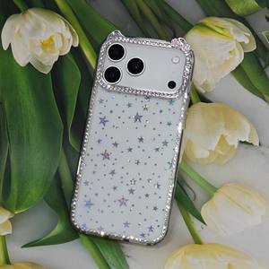 Funda de Lujo a Prueba de Golpes para Teléfono Móvil <span class=keywords><strong>11</strong></span>/<span class=keywords><strong>12</strong></span>/13/14/15/16/17 Pro Max, con Pequeñas Estrellas <span class=keywords><strong>y</strong></span> Diamantes, Fundas Protectoras para <span class=keywords><strong>iPhone</strong></span> 17 - Product Image 1