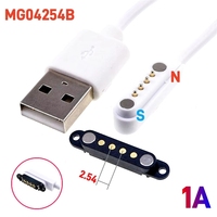 Kabel pengisian daya kualitas tinggi magnetik 2.54MM 2 3 4 Pin kabel Data magnetik Pogo Pin soket pengisi daya konektor