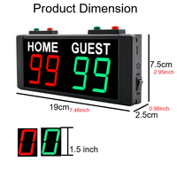 Tableau de scores numérique portable Ganxin Mini avec écran LED rechargeable et support de table portable