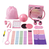 Lot de 16 pièces pour le fitness à domicile : Anneau de Pilates, Ballon de yoga, Bande de résistance – Équipement complet pour l'entraînement et le remodelage corporel à domicile
