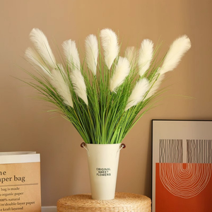 Bouquet de fleurs artificielles de qualité supérieure, style nordique, en roseaux et herbes de chien, pour bureau, hôtel, restaurant, intérieur - Product Image 2
