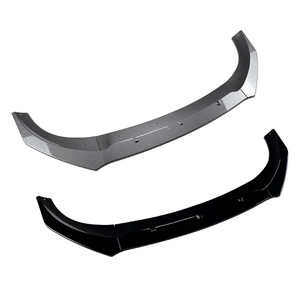 Ford Fiesta Mk8 Front <b>Splitter</b> <b>Lip</b> Bumper Modification Parts 2018-2021 Piano Black Carbon Fiber Texture ABS Material - Product Image 2