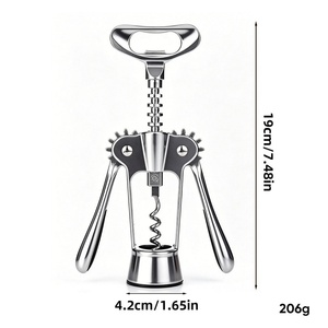 Wholesale Modern Zinc Alloy Wine Uncorking Device Heavy Duty Grape Bottle Lifter Labor Saving Reusable Manual Cork <b>Puller</b> - Product Image 6