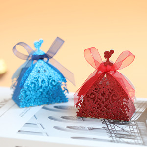 Boîte cadeau en papier ajourée et pailletée <span class=keywords><strong>de</strong></span> 250g, styles européen/américain, pour mariage, anniversaire, bonbons, magnifique - Product Image 5