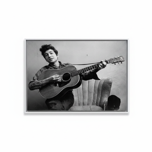 Bob Dylan <b>Guitar</b> Canvas Print: Famous Art <b>Wall</b> Decor,WHITE FRAMED CANVAS - Product Image 2