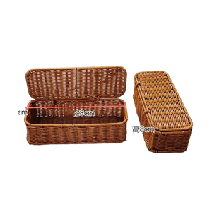 Nouveau panier de rangement moderne en rotin pliable tressé rectangulaire pour cuisine - Product Image 1