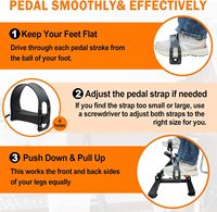 Vélo d'exercice portable sous le bureau avec hauteur réglable et ventouses pour entraînement des bras et des jambes à domicile