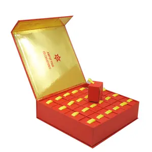 कस्टम आकार पहले से शर्त मुद्रण रमजान आगमन कैलेंडर उपहार बॉक्स मिनी गत्ते का डिब्बा चॉकलेट के लिए पैकेजिंग बॉक्स