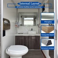 Promotion : Remorque WC Mobile 2 Postes à Essieu Unique avec Lavabo et Miroir pour Événements Extérieurs et Chantiers